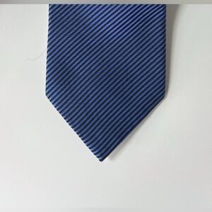BCBG attitude men’s hundred percent silk necktie, blue and black stripes